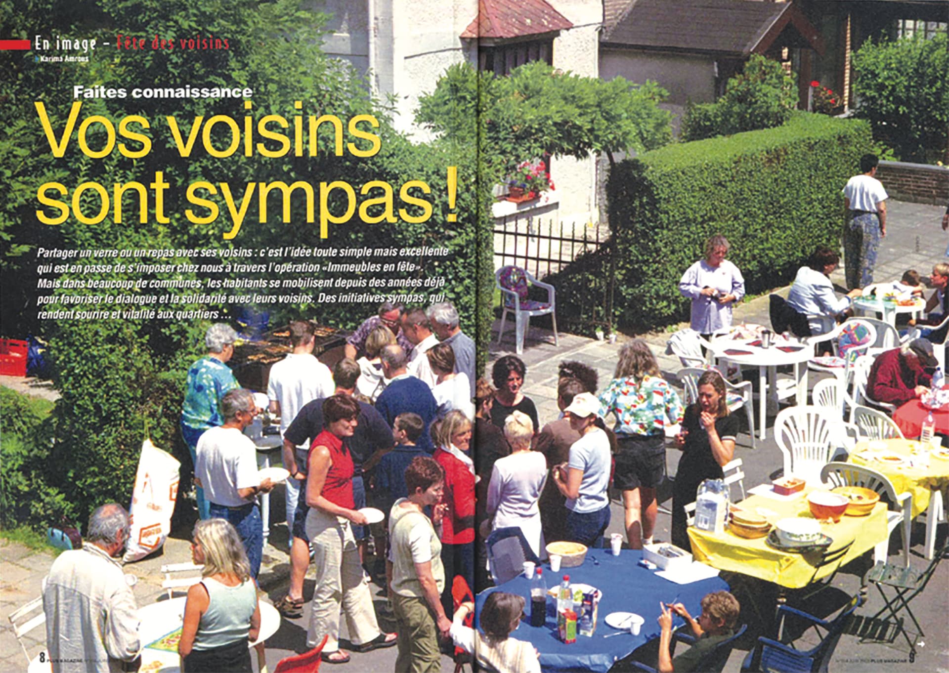 Page 4 / 7 — pages 8-9, feature opener "In pictures – Neighbours' Day", by Karima Amrous.