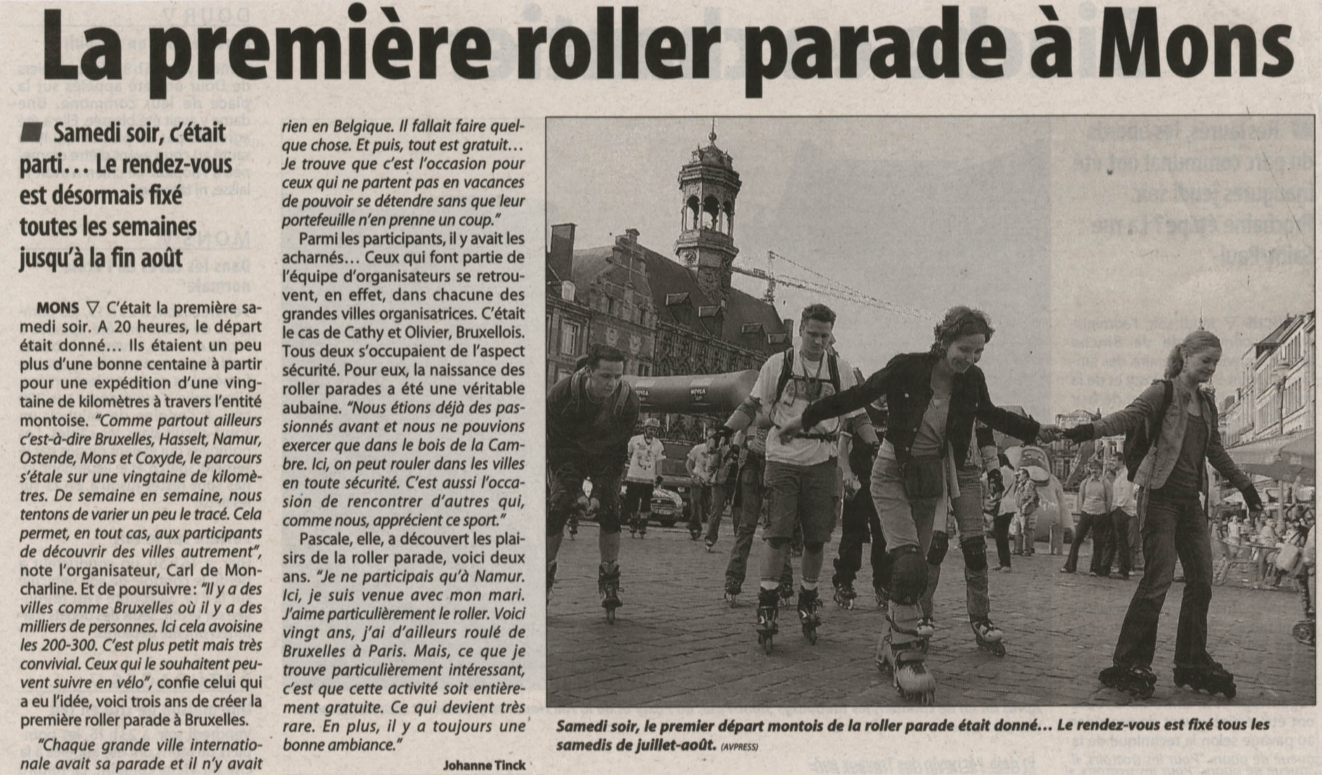 The first roller parade in Mons