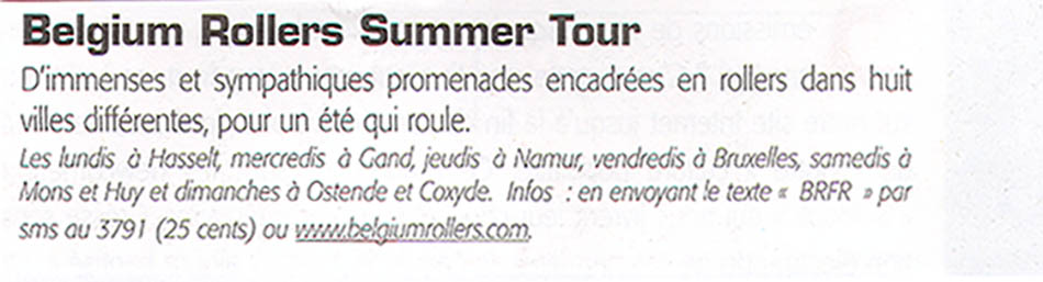 Belgium Rollers Summer Tour