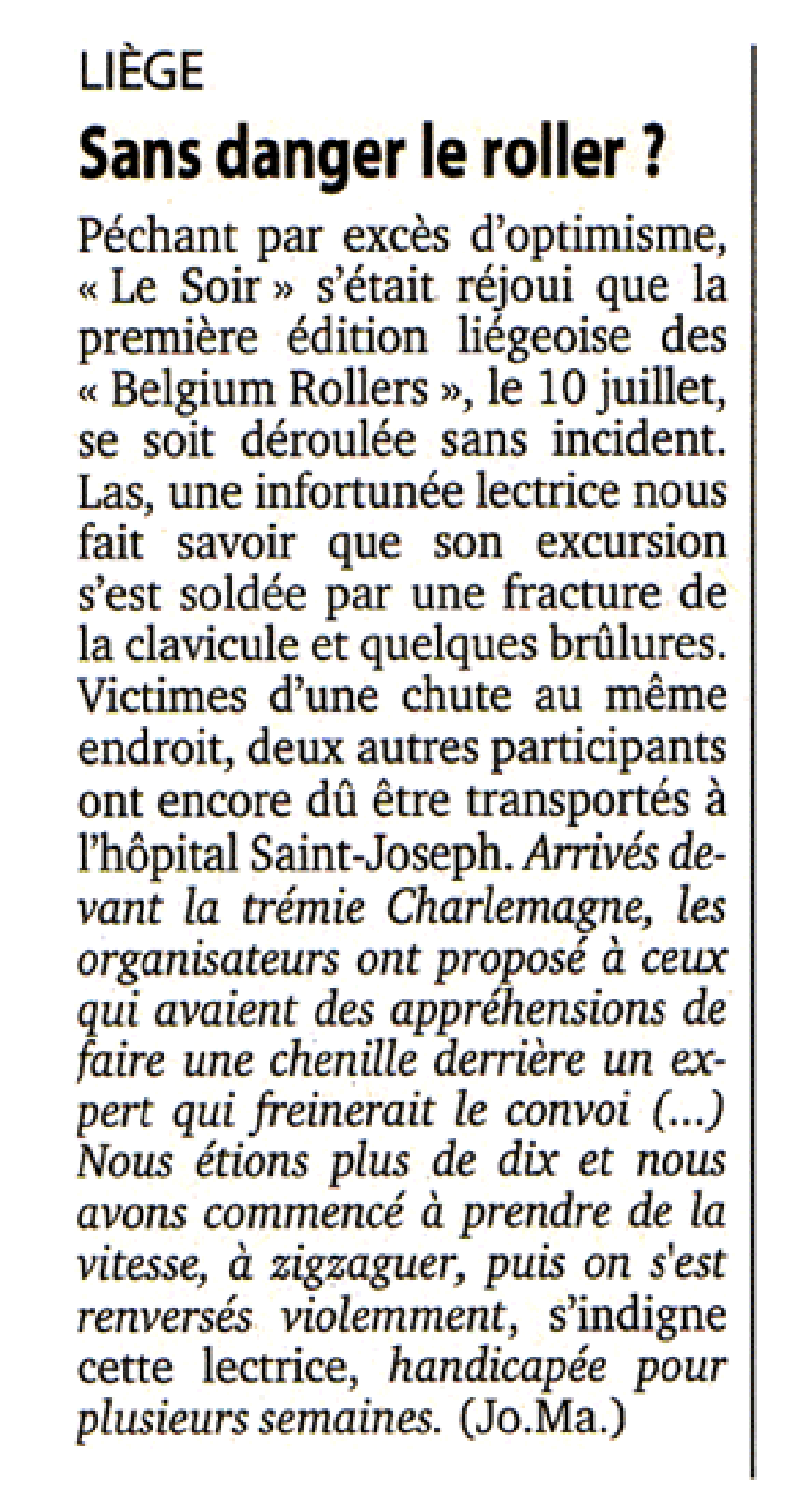 Liège
Is rollerblading safe?