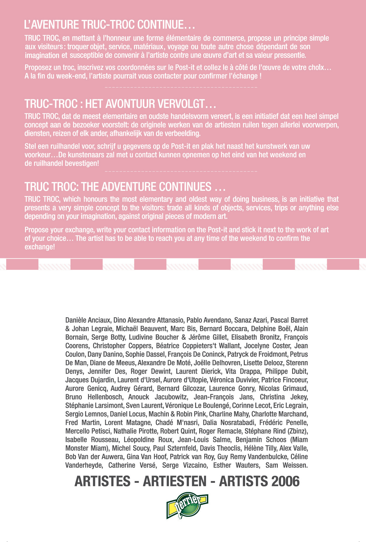 Truc-Troc exhibition 2006 · verso - Flyer (verso)