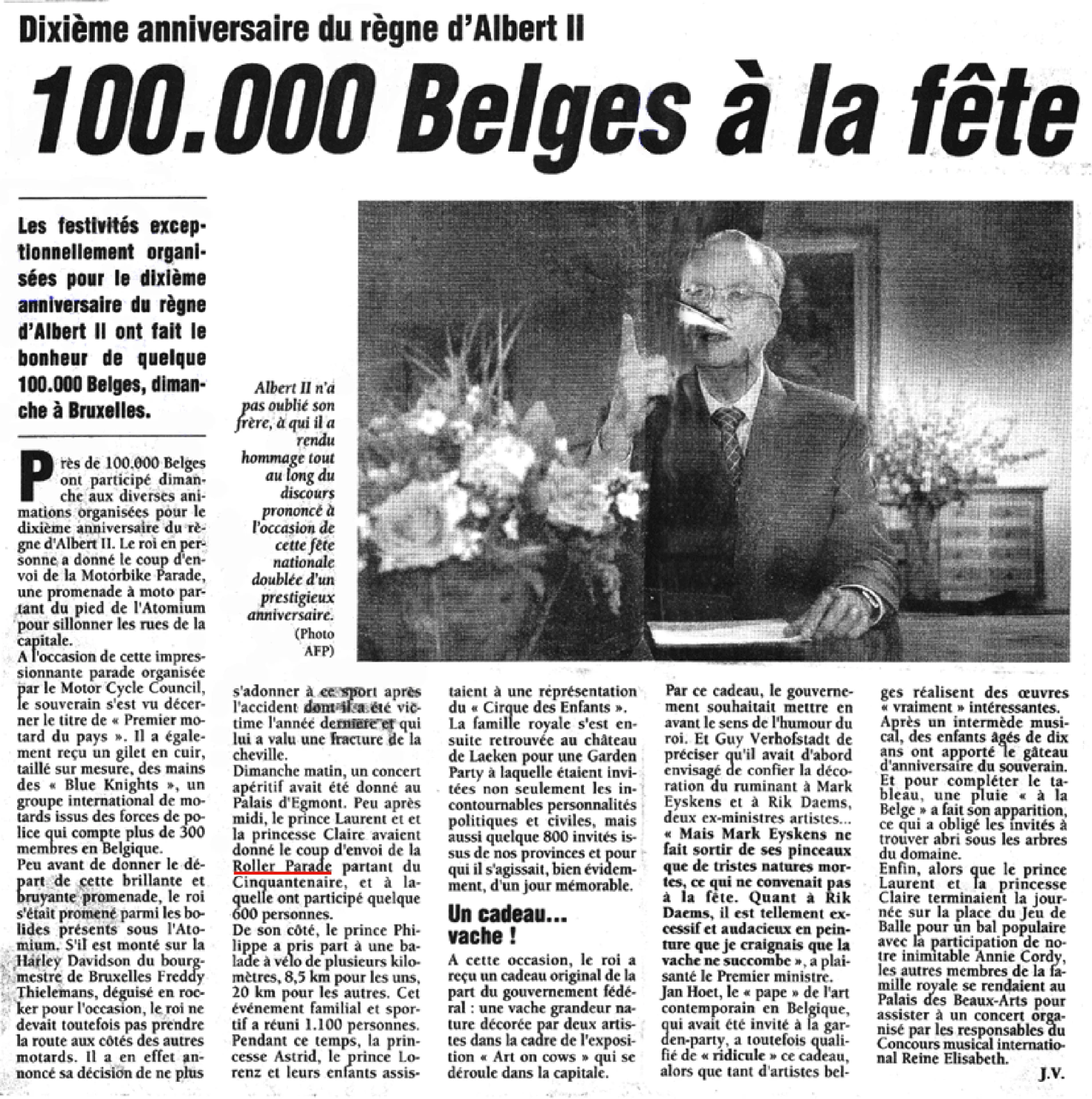 Tenth anniversary of Albert II's reign
100,000 Belgians celebrate