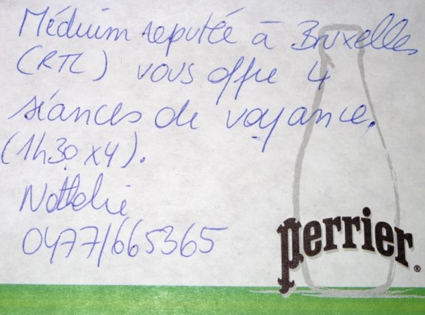 Post-it de proposition de troc, Art Truc Troc, Bozar, Bruxelles, le 31 janvier 2009.