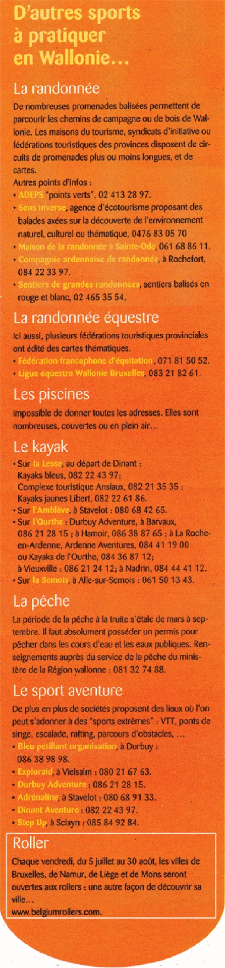 Other sports to practice in Wallonia...