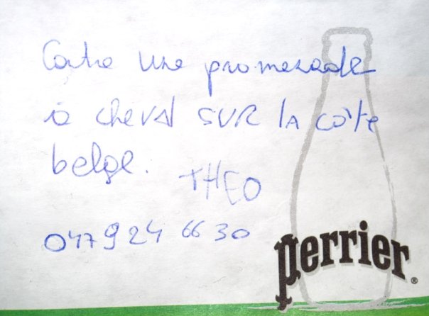 Post-it de proposition de troc, Art Truc Troc, Bozar, Bruxelles, le 31 janvier 2009.