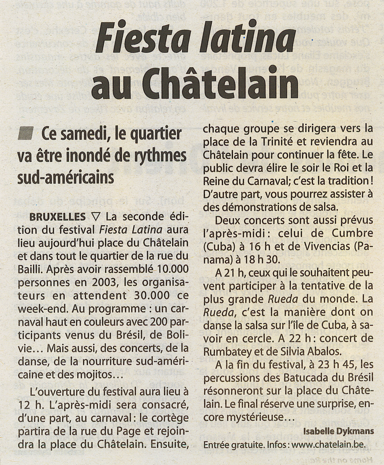 Fiesta latina au Châtelain