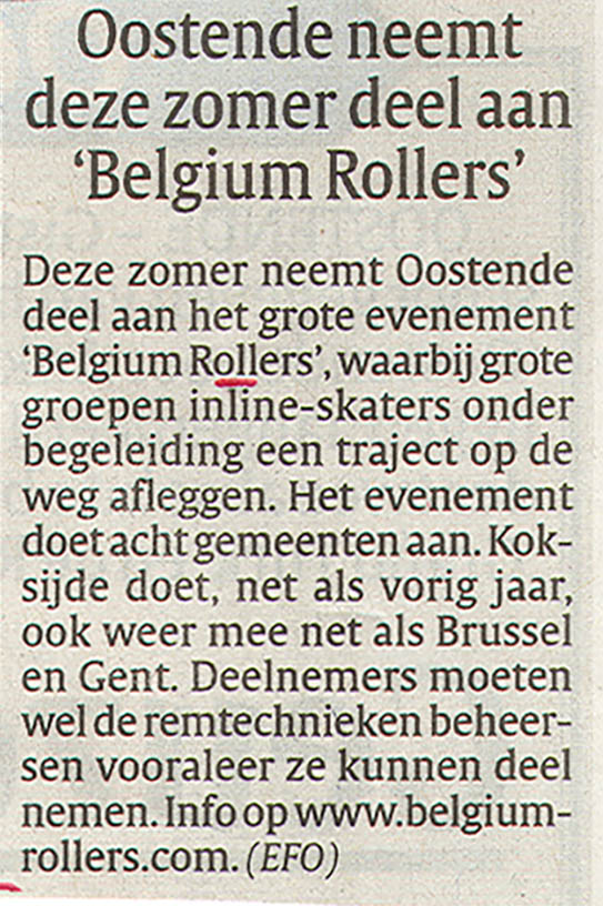 Ostend participates in 'Belgium Rollers' this summer