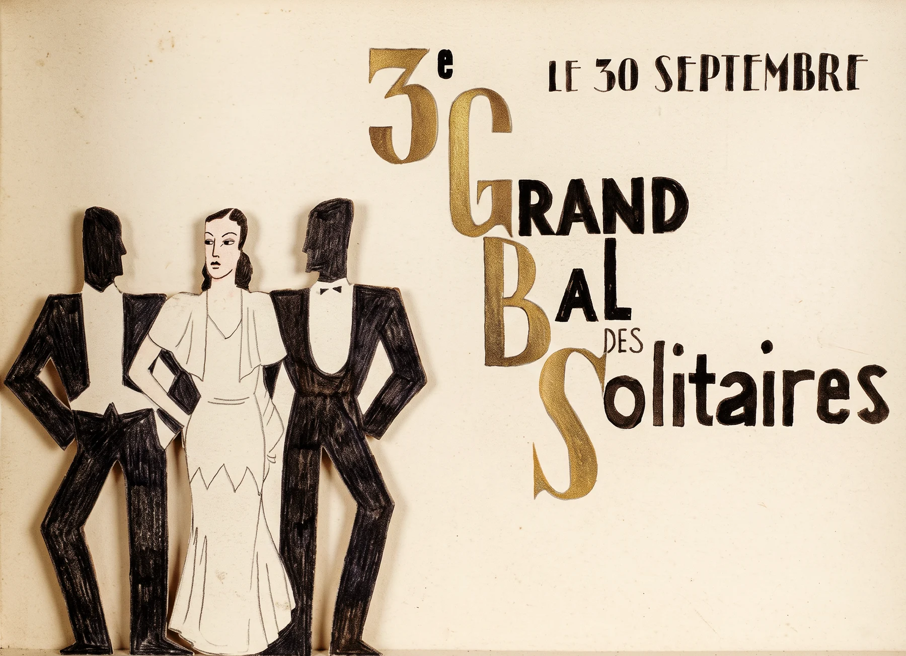 Affiche du troisième Grand Bal des Solitaires au Mirano Continental, le 30 septembre 1983.