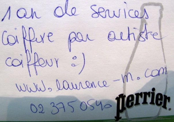 Post-it de proposition de troc, Art Truc Troc, Bozar, Bruxelles, le 31 janvier 2009.