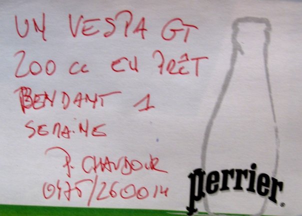 Post-it de proposition de troc, Art Truc Troc, Bozar, Bruxelles, le 31 janvier 2009.