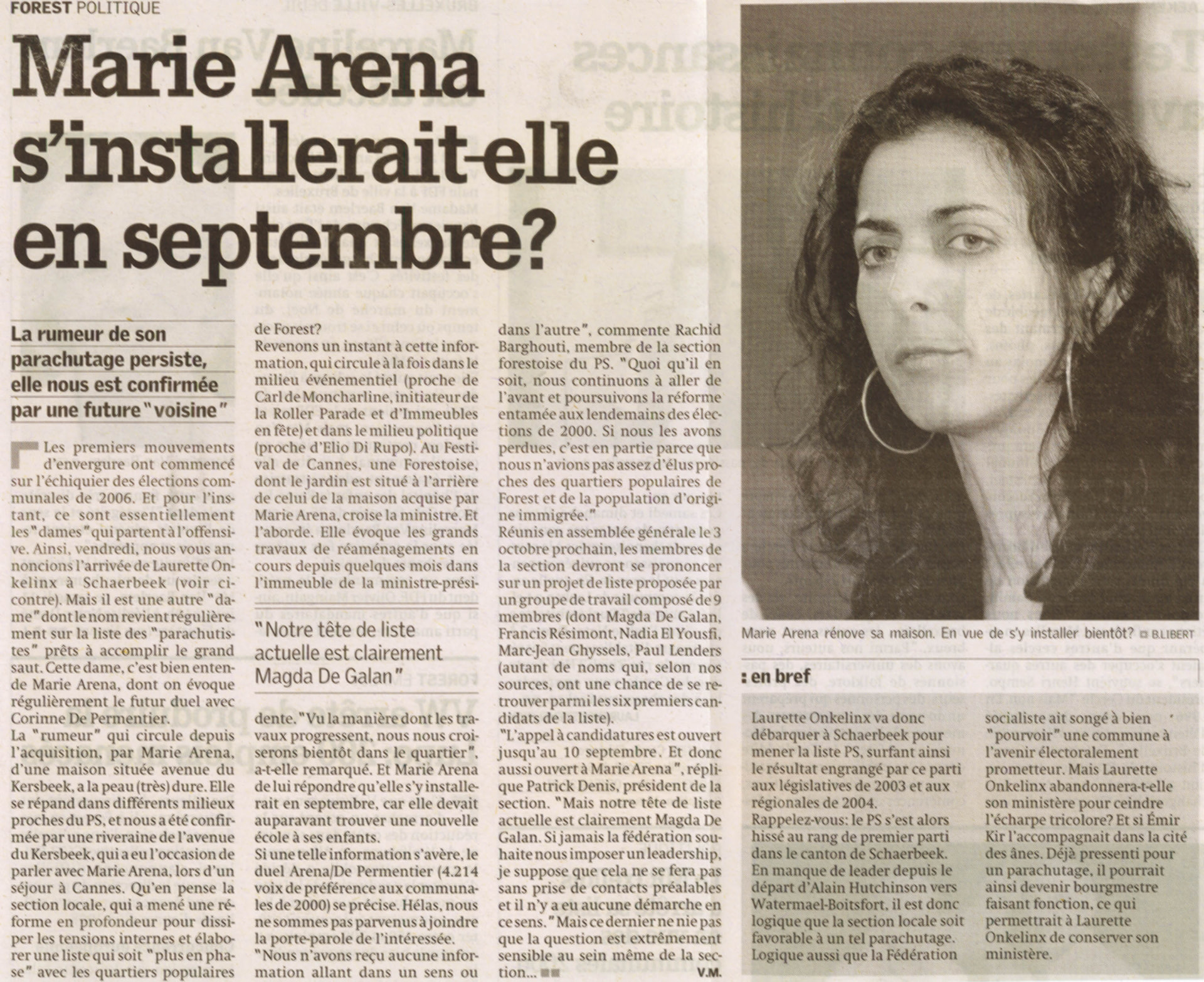 Would Marie Arena move in September?