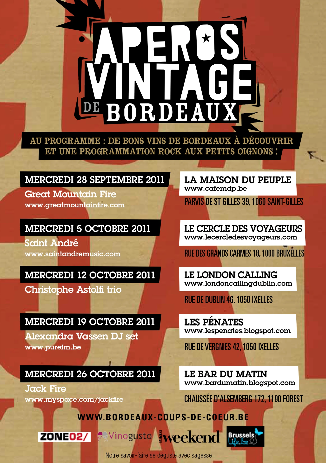 Apéros Vintage de Bordeaux · Automne 2011 - Rückseite