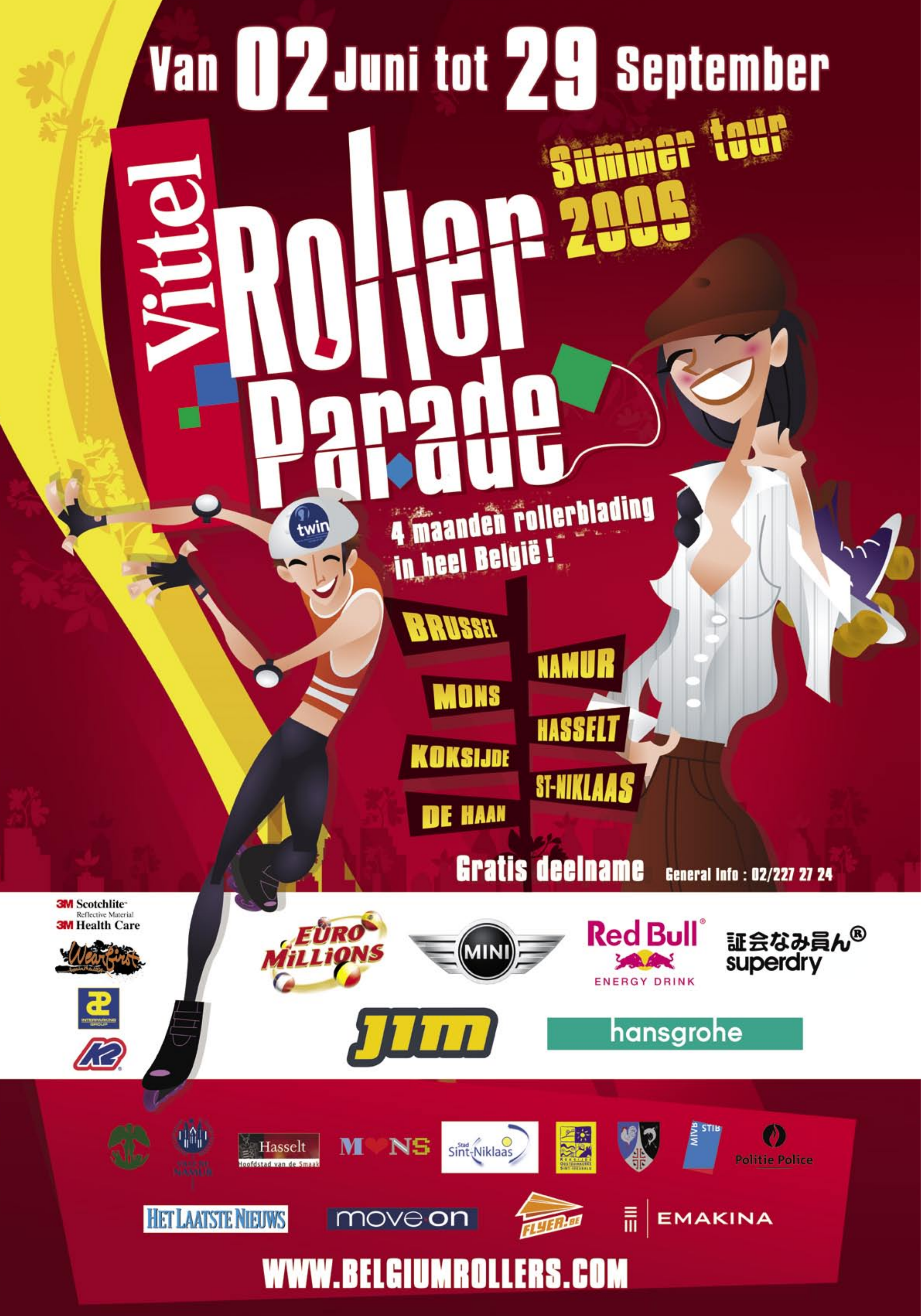 Vittel Roller Parade · Summer Tour 2006 · Affiche NL - Poster