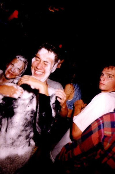 End of the night, laughter and foam drying on the clothes.