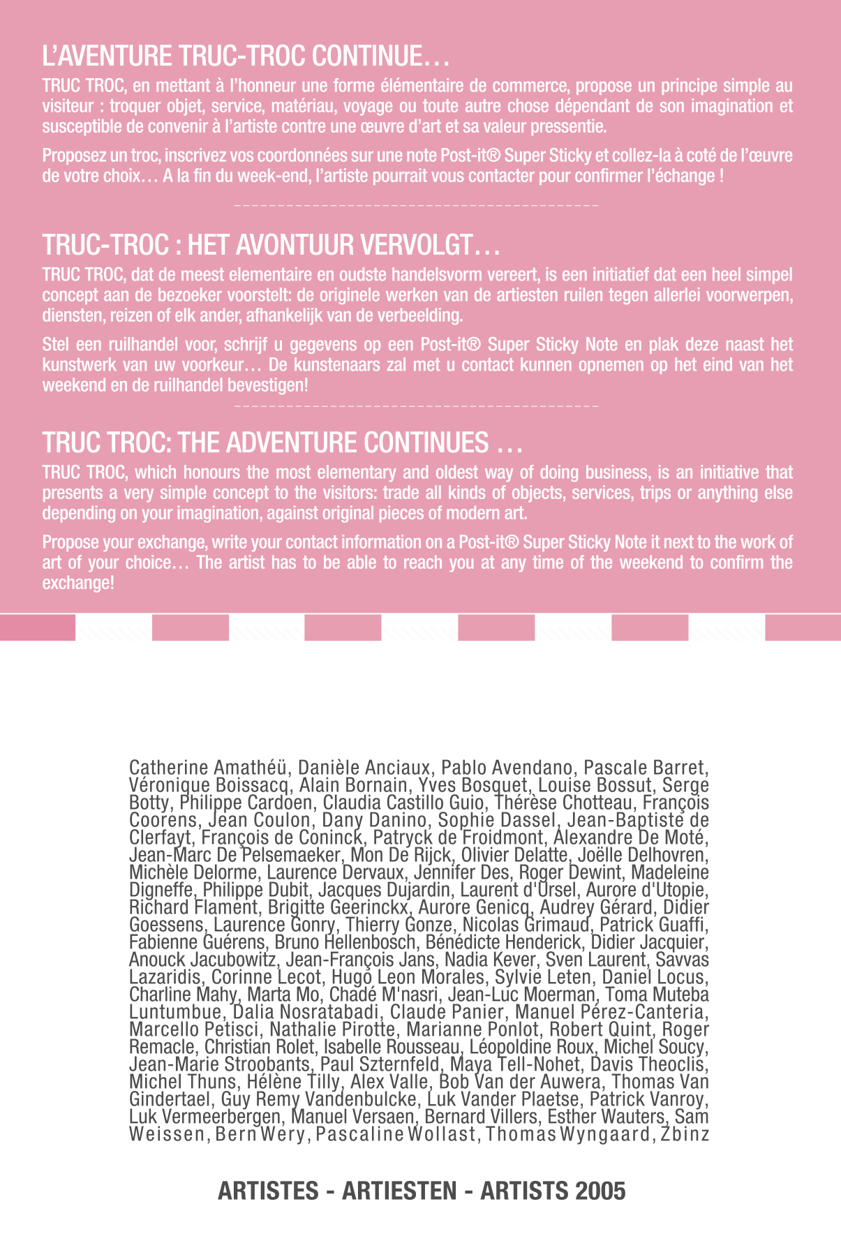 Truc Troc exhibition · verso - Flyer (back)