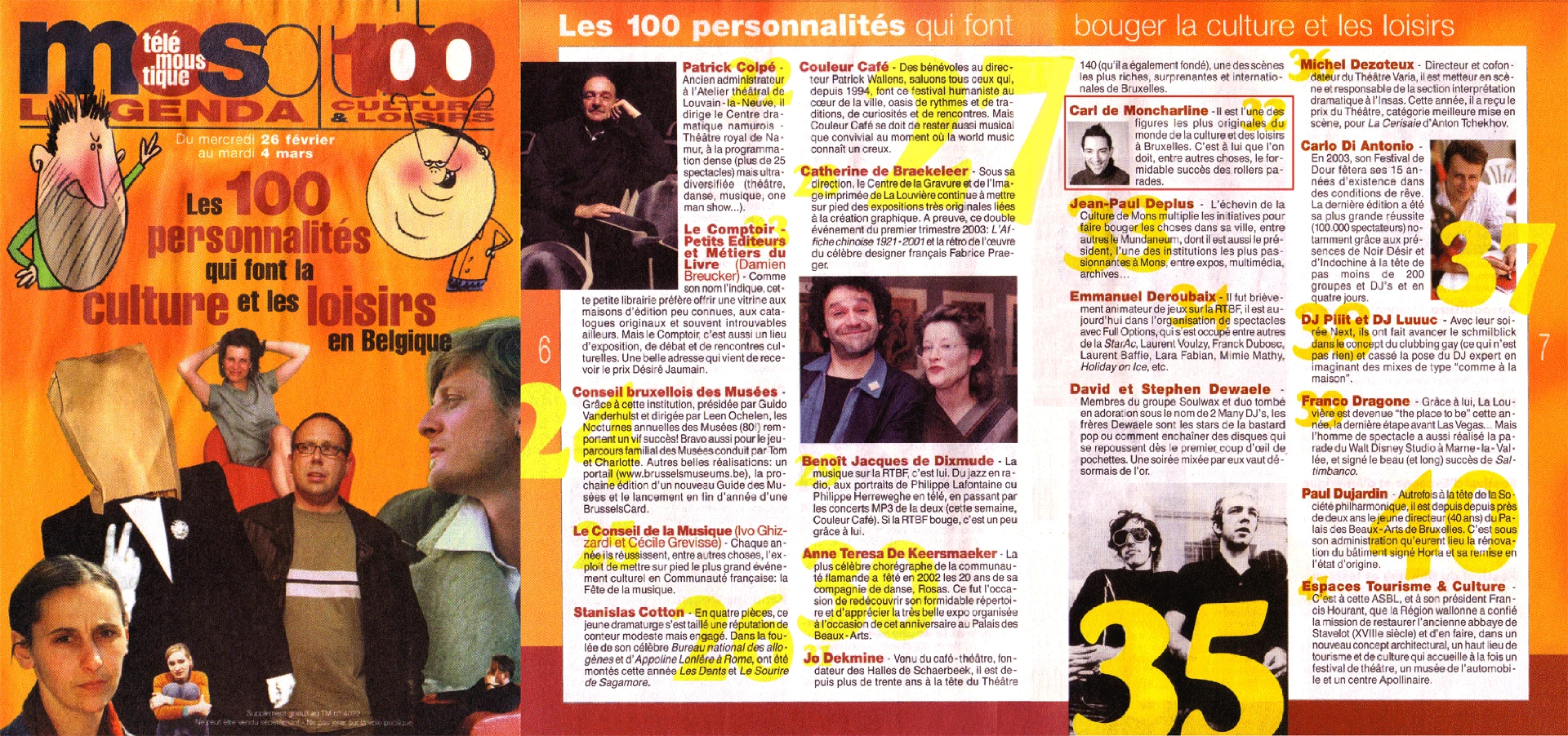 The 100 Personalities Shaping Culture and Leisure in Belgium