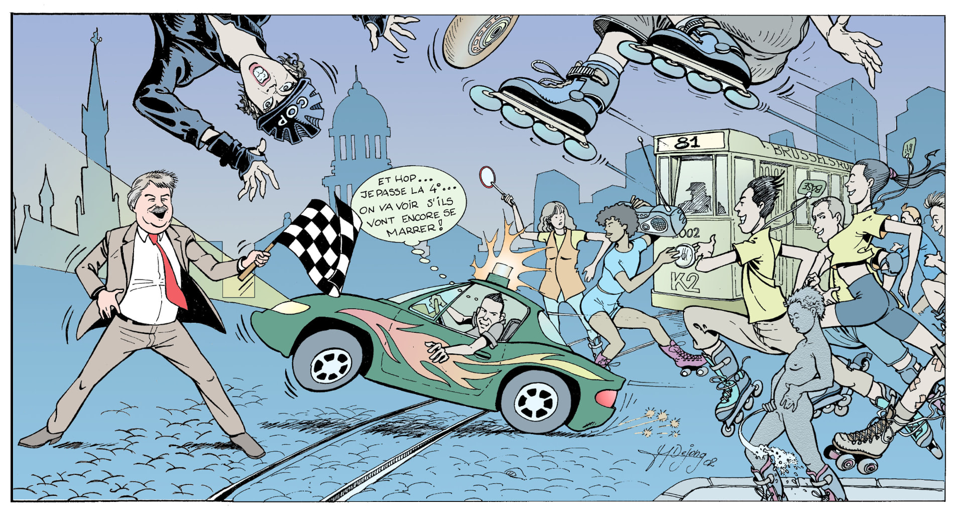 Brussels Rollers · Illustration de Marc De Jong - Illustration