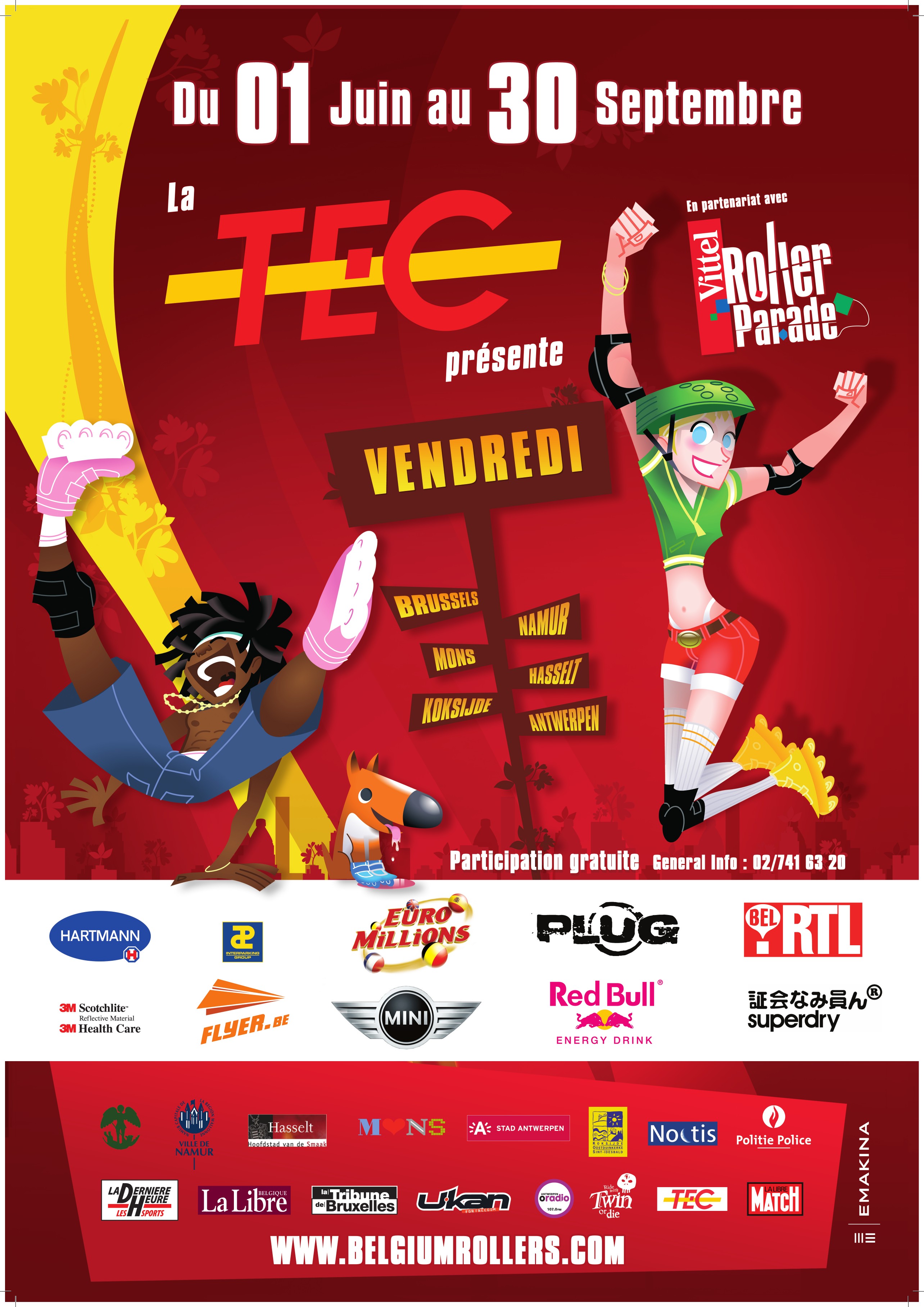 Roller Parade 2007 · Affiche nationale TEC - Affiche · partenariat TEC