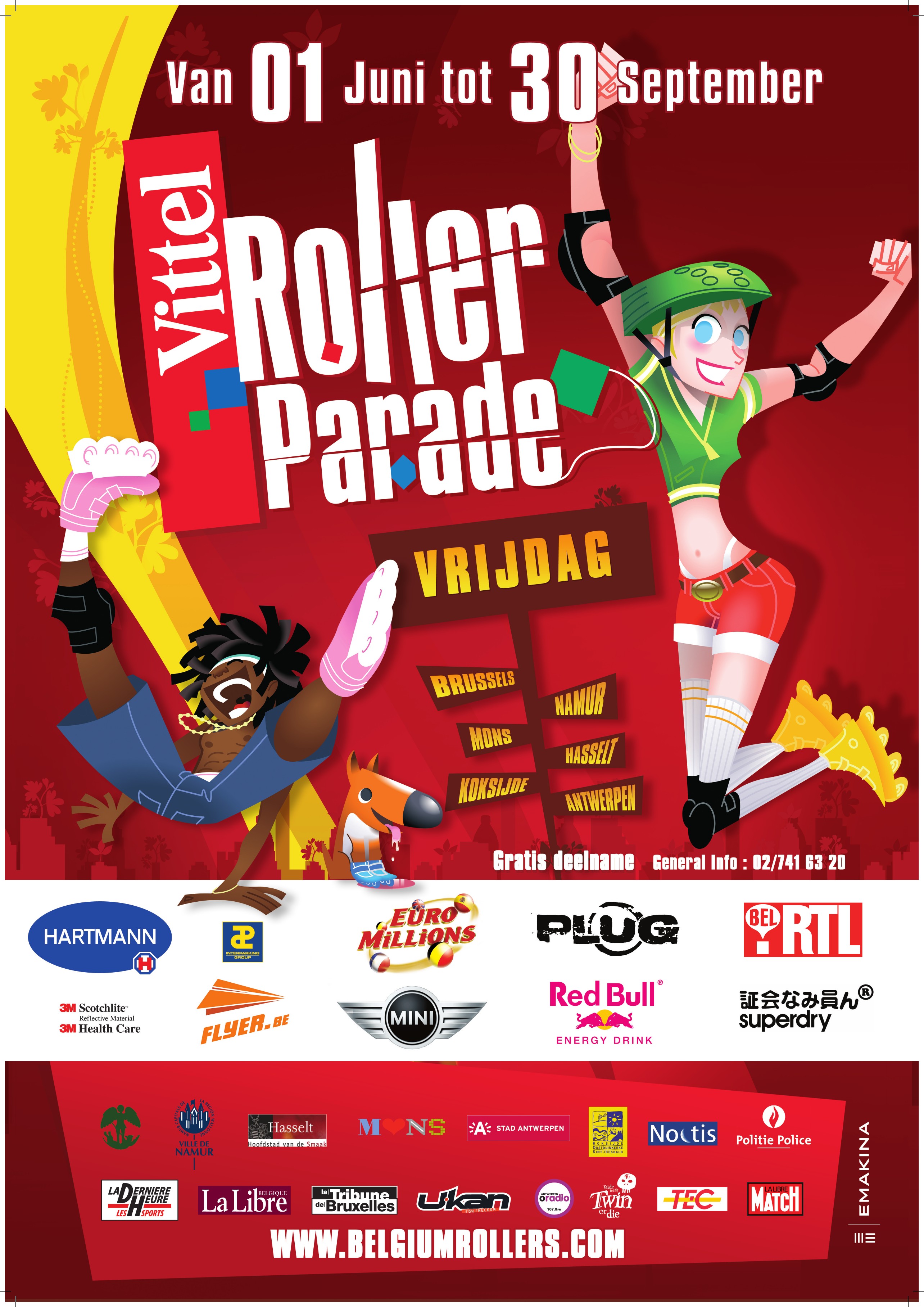 Roller Parade 2007 · Affiche nationale NL - Affiche · version néerlandaise