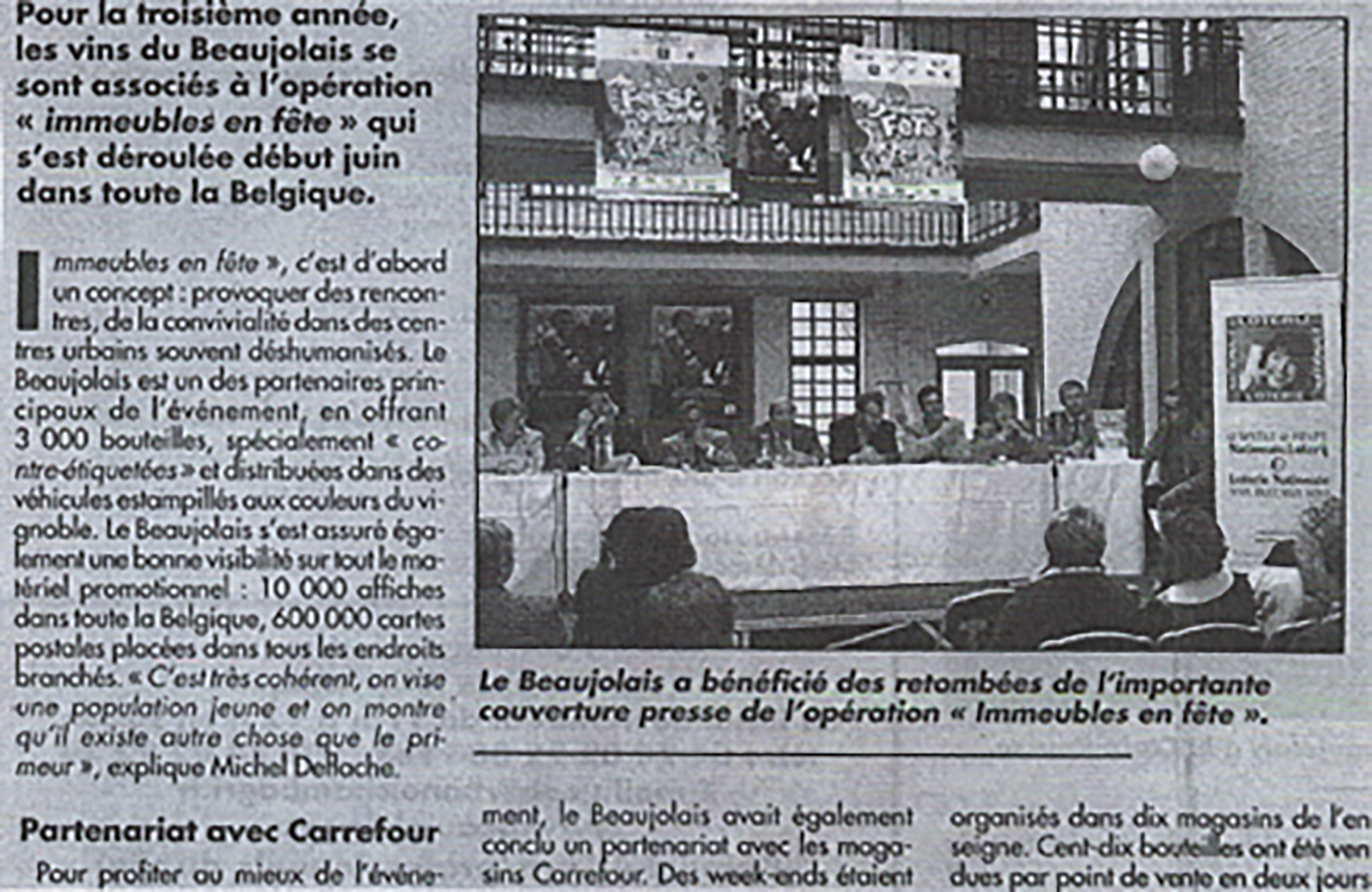 L'Information agricole du Rhône, 16 June 2005. Printed caption: "Beaujolais benefited from the spin-offs of the extensive press coverage of the 'Immeubles en fête' operation."