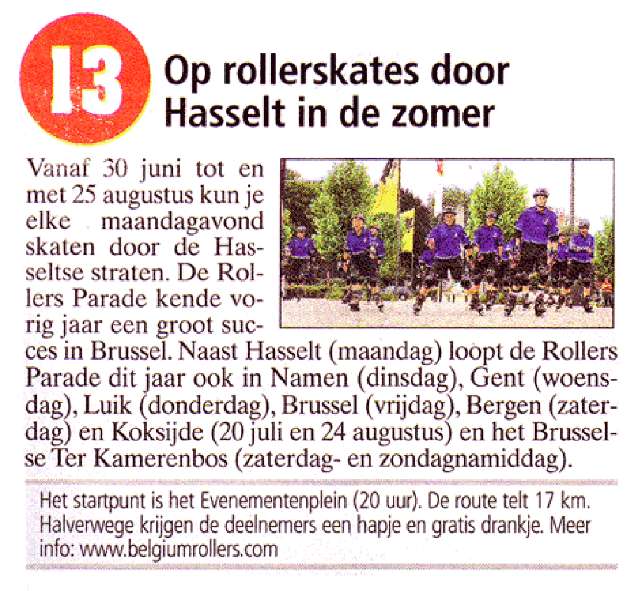Roller skating through Hasselt in summer