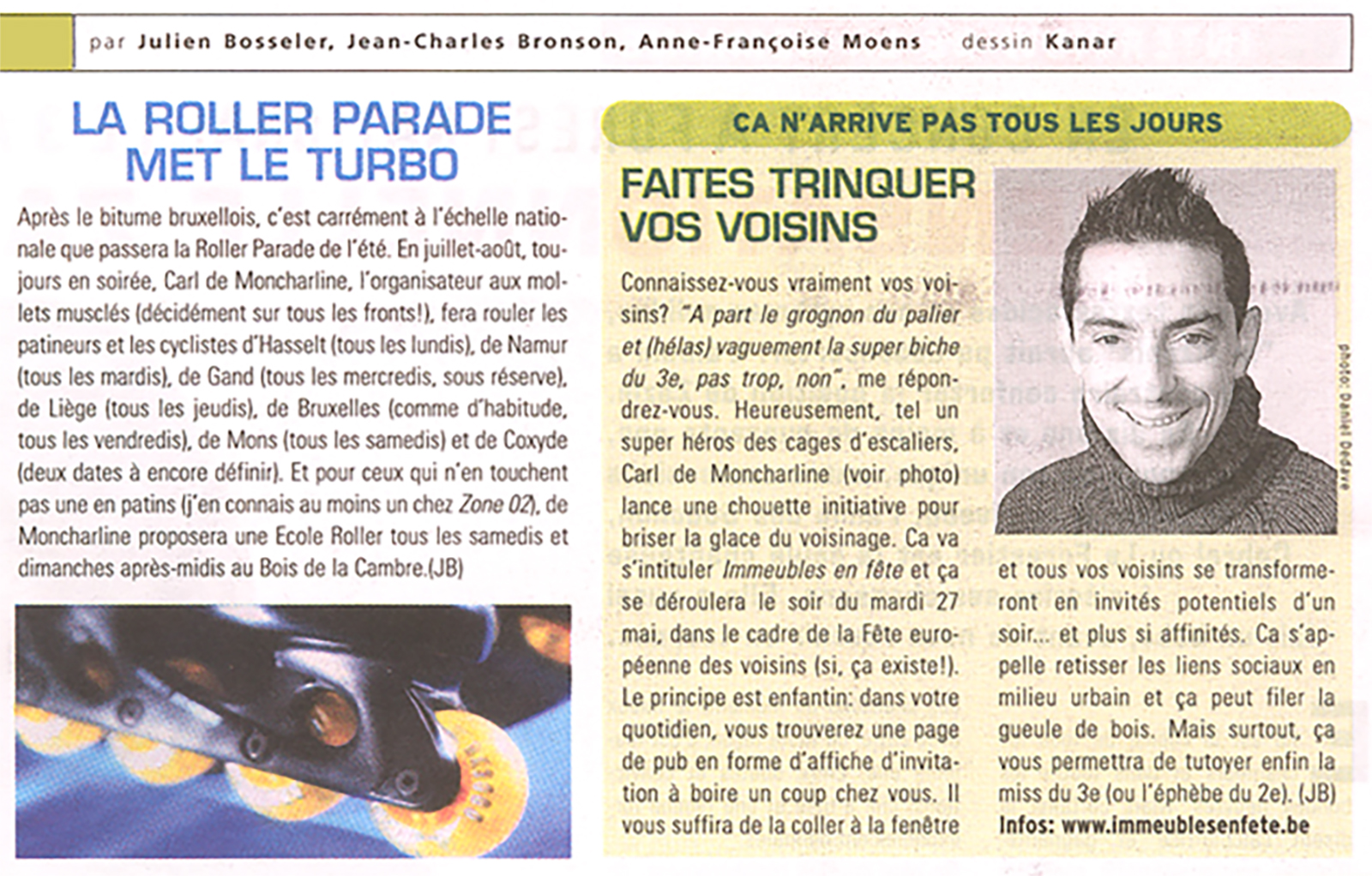 Zone 02, 8 April 2003. Portrait of Carl De Moncharline accompanying the article 'Have a drink with your neighbours'. Photo Daniel Dedave.