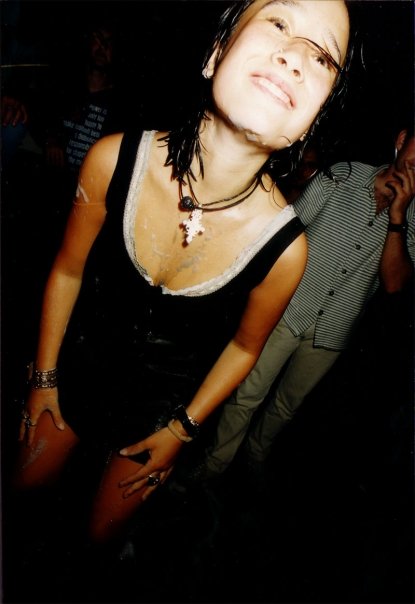 Wet hair and a smile, in the middle of the Fuse night.