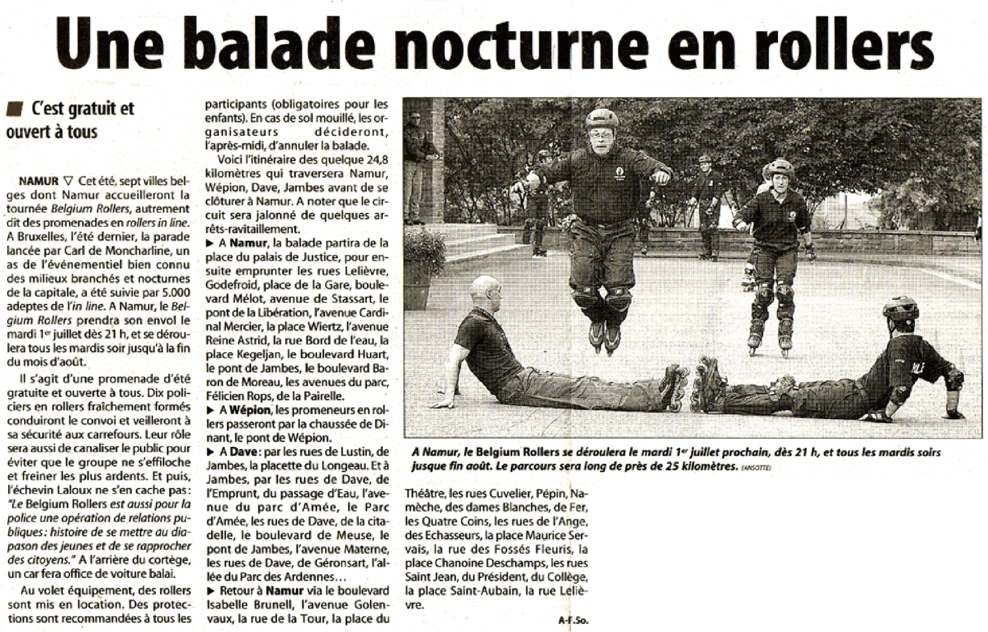 A night-time rollerblade ride