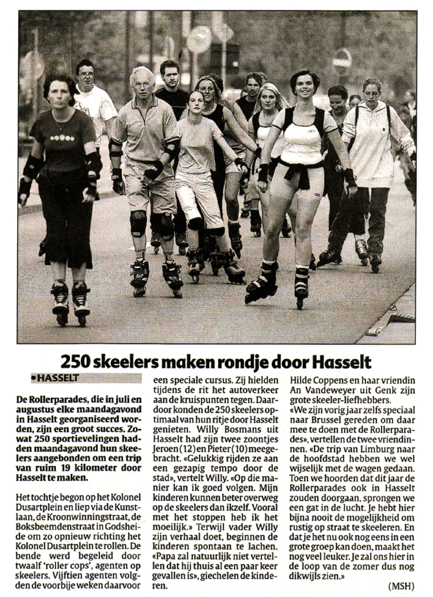 250 inline skaters take a tour through Hasselt