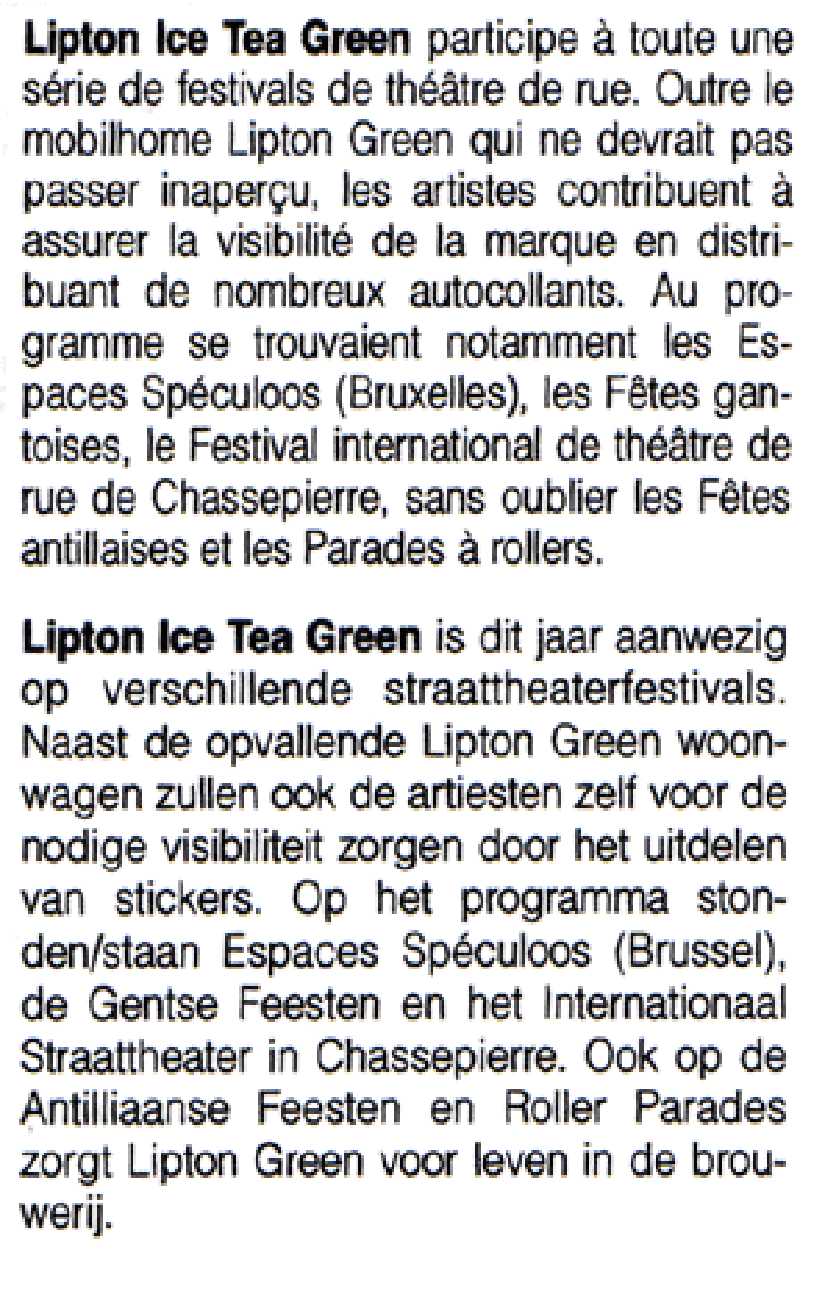 Lipton ice tea green participe aux roller parades