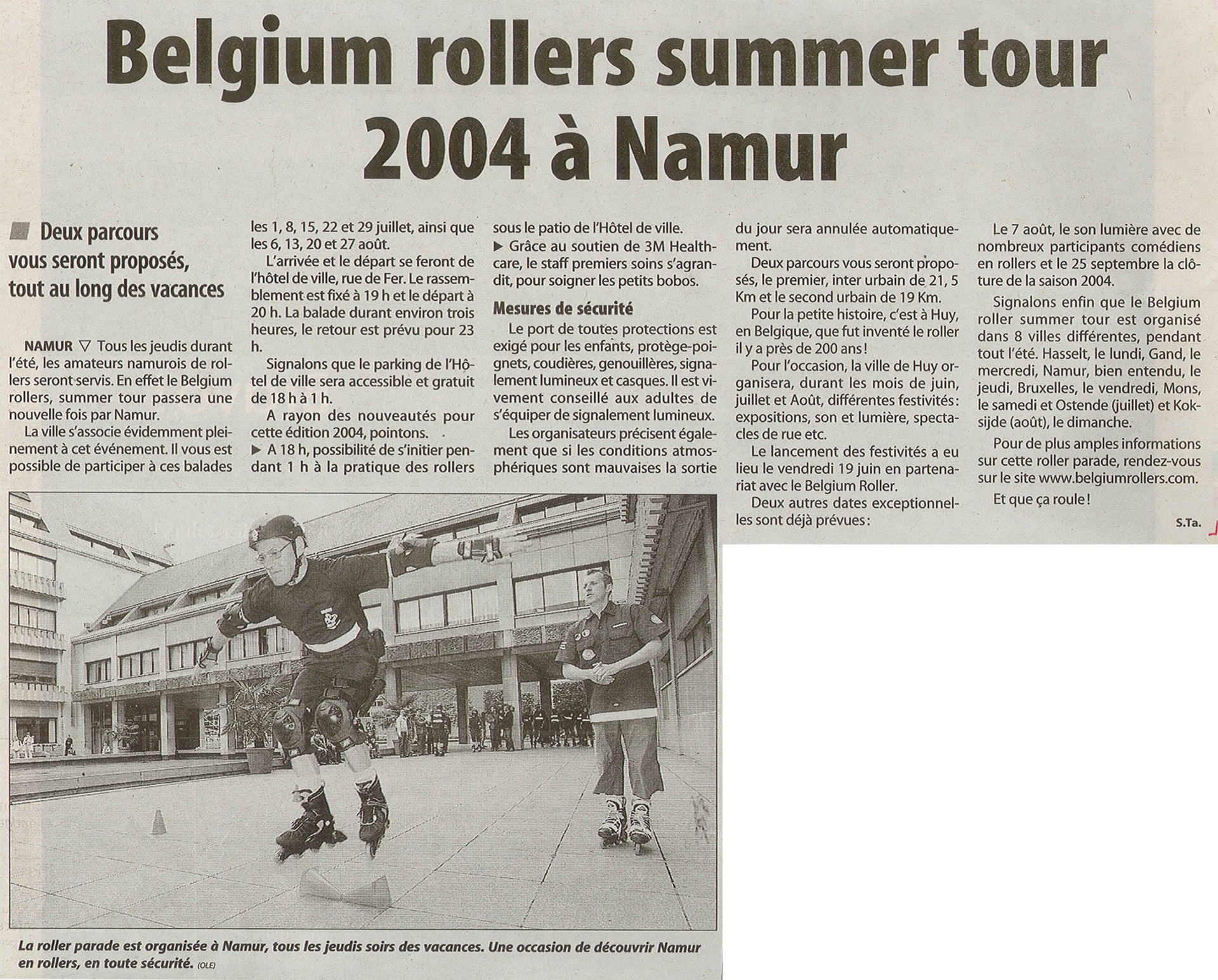 Belgium rollers summer tour 2004 in Namur