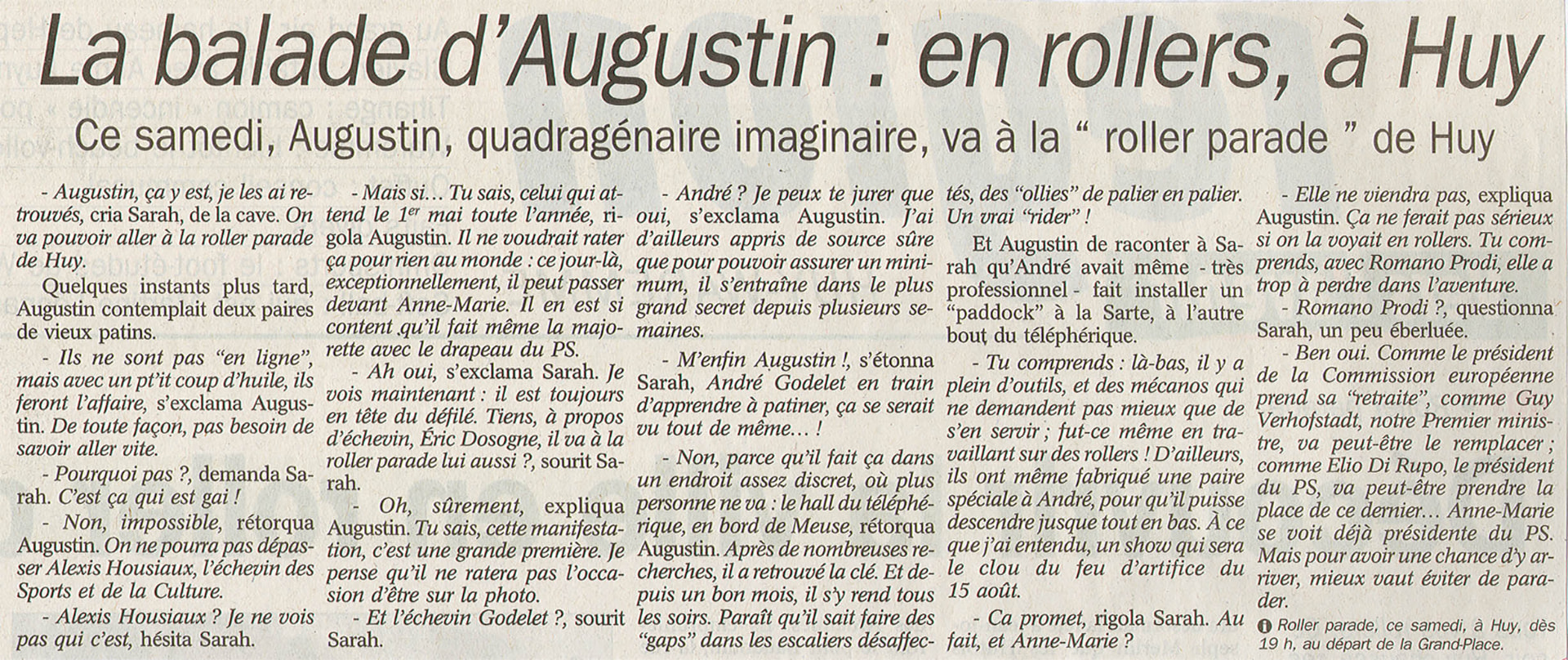 Augustin's ride: on rollerblades, in Huy