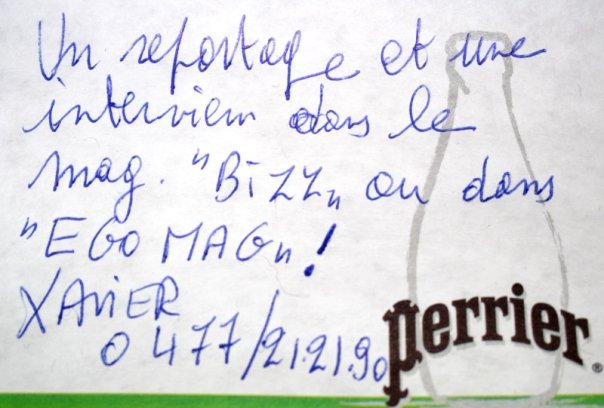 Post-it de proposition de troc, Art Truc Troc, Bozar, Bruxelles, le 31 janvier 2009.