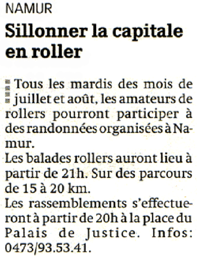 Namur
Crisscrossing the capital on rollerblades