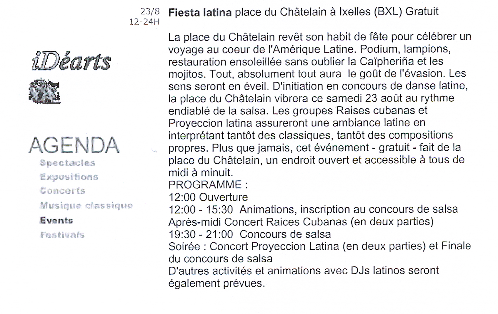 Fiesta latina place du Châtelain à Ixelles (BXL)
