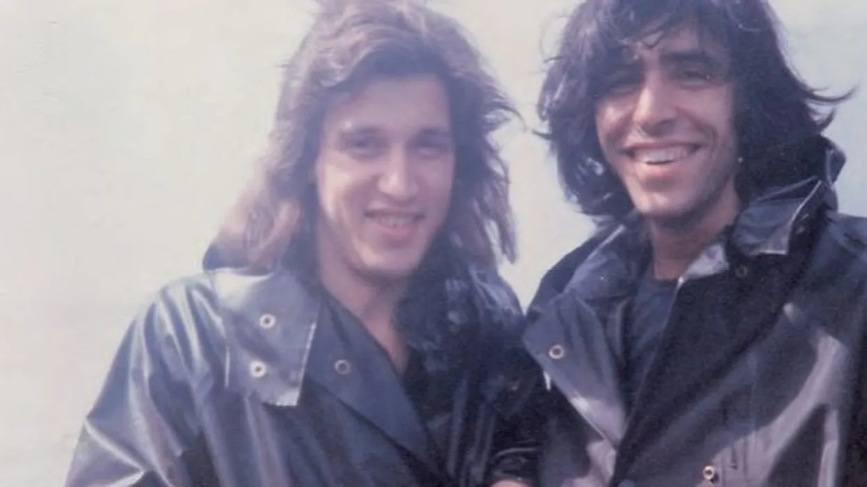 Jean-Pierre Mels and Elio Di Rupo, childhood friends, in the late 1970s.