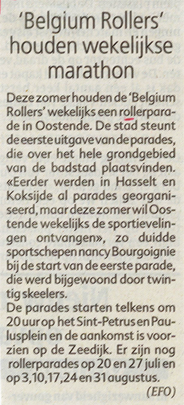 'Belgium Rollers' organize weekly marathon