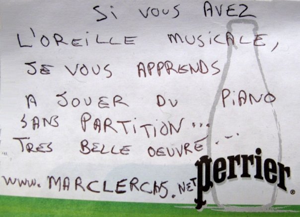Post-it de proposition de troc, Art Truc Troc, Bozar, Bruxelles, le 31 janvier 2009.