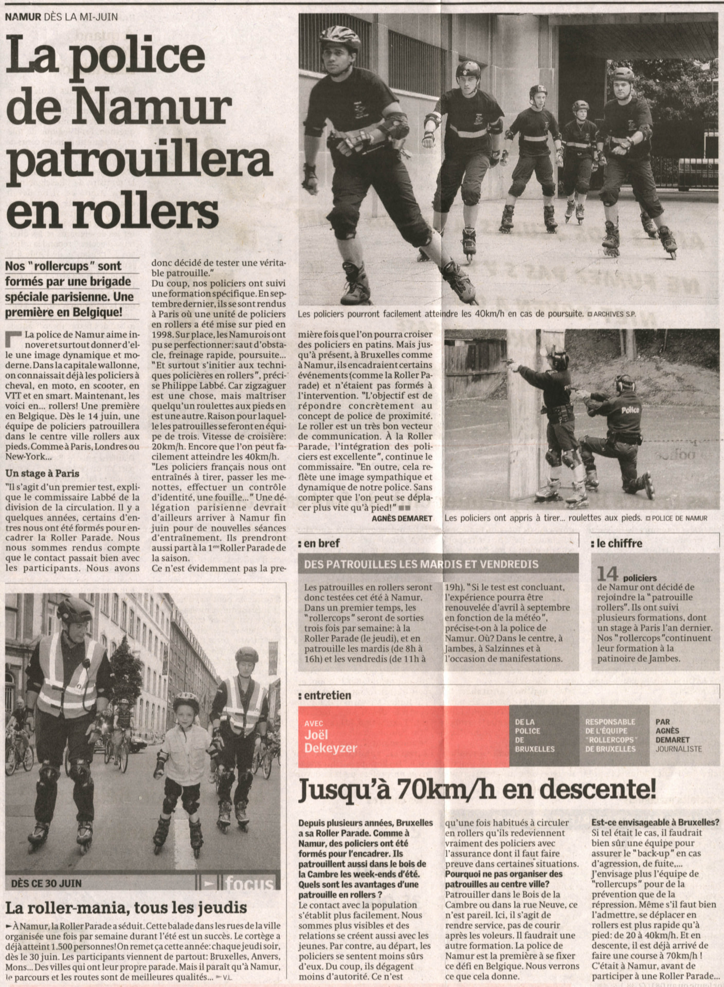 Namur police will patrol on rollerblades