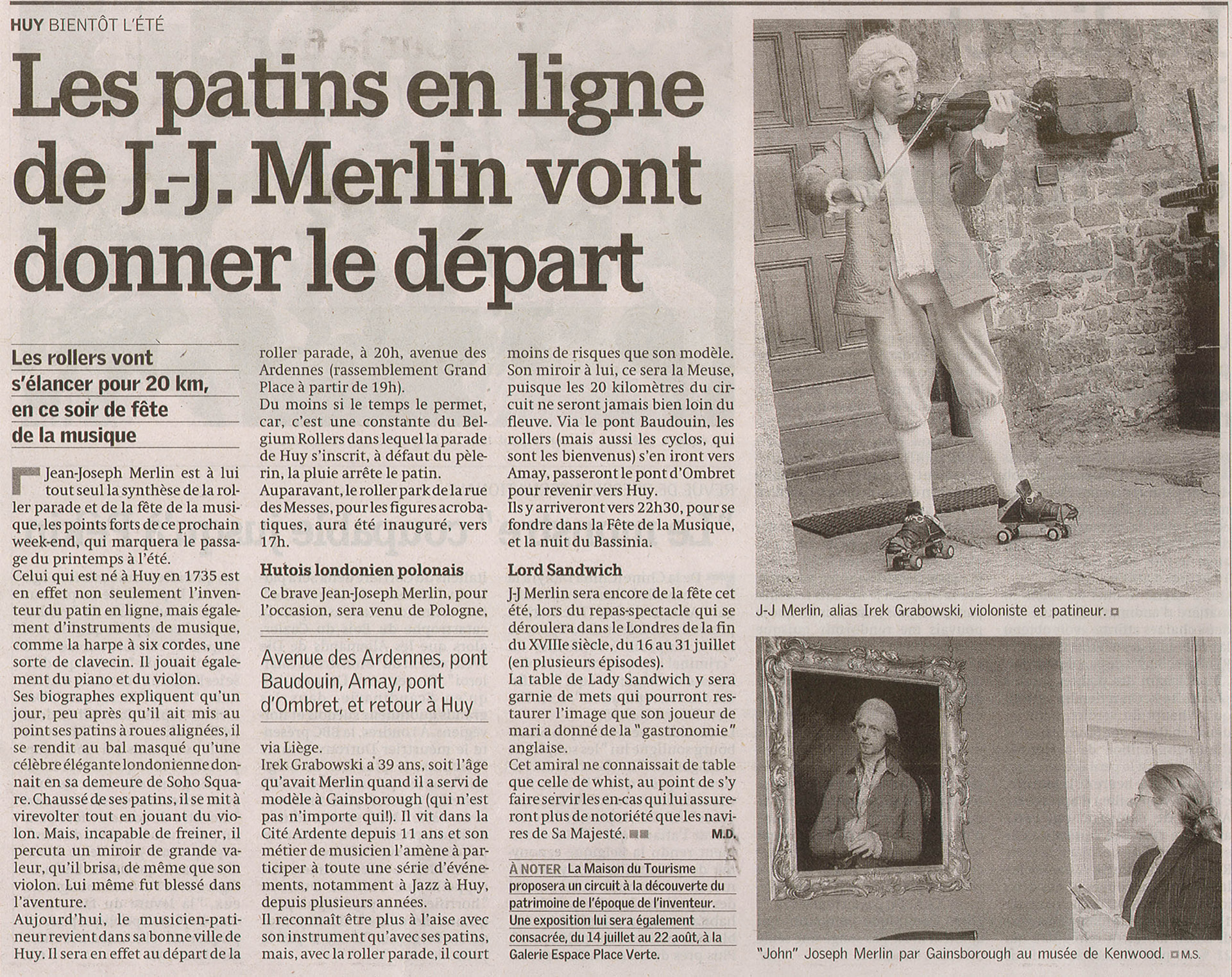 J.-J. Merlin's inline skates will kick off the event