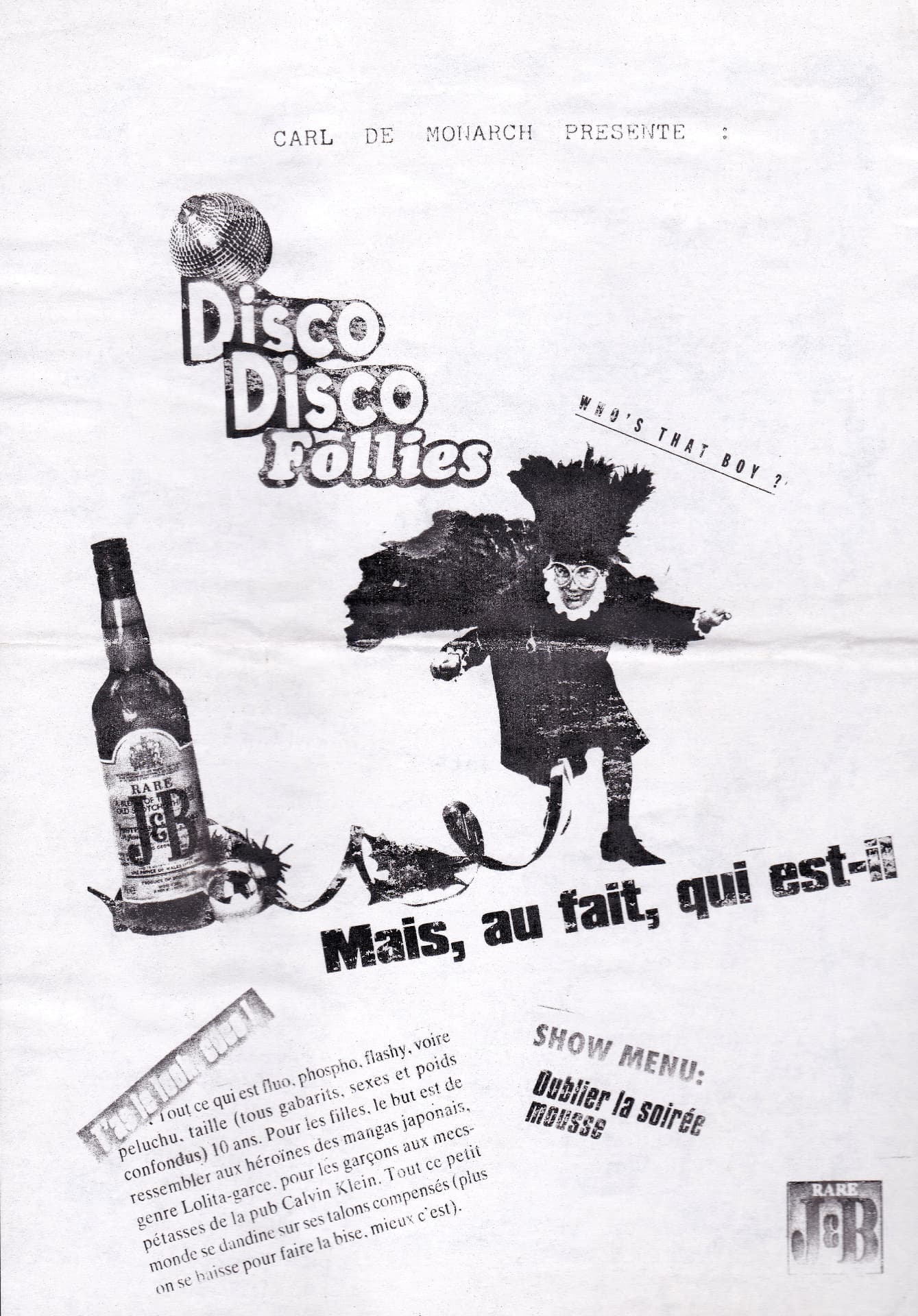 “Carl de Monarch presents: Disco Disco Follies”