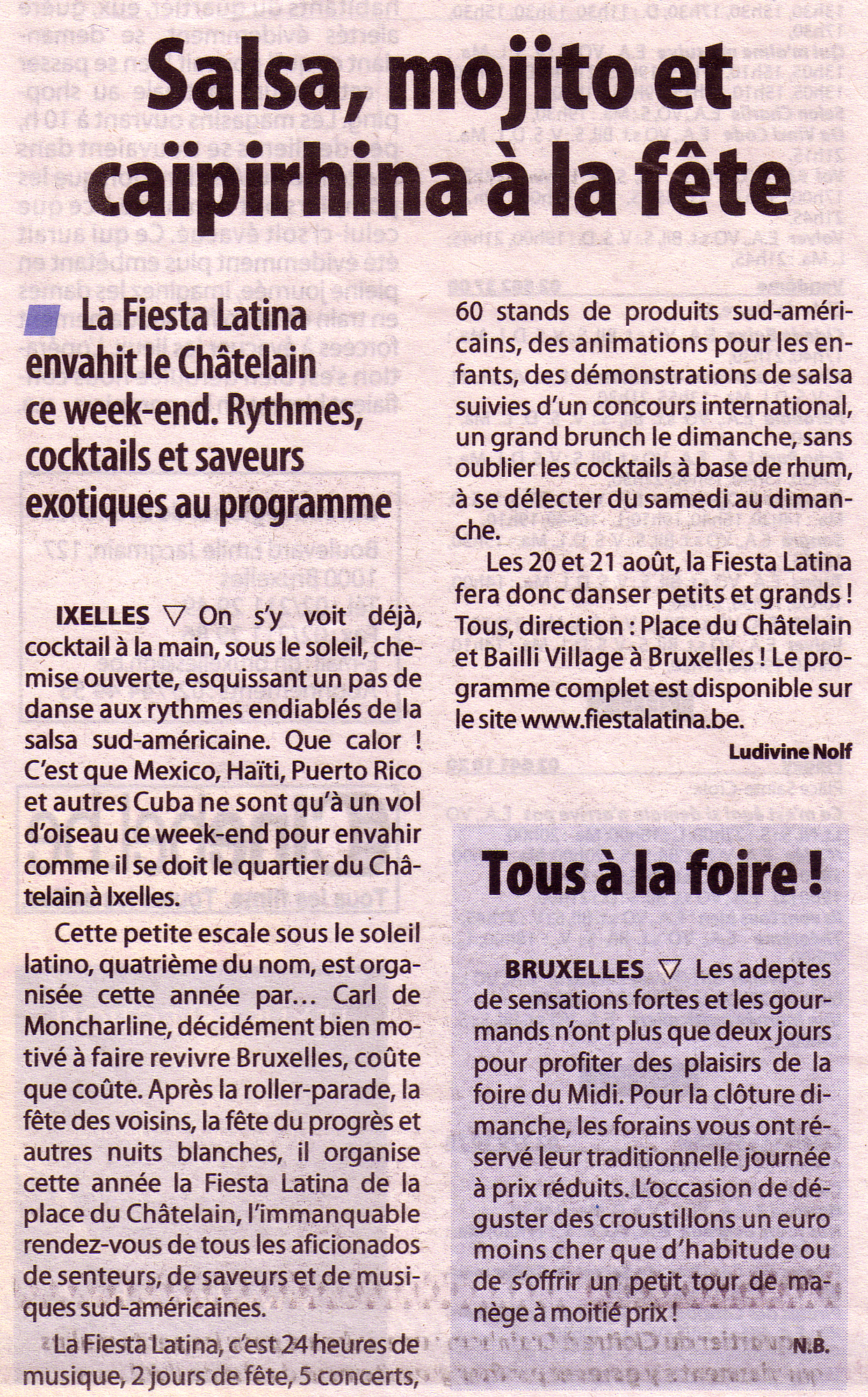 Salsa, mojito et caïpirhina à la fête