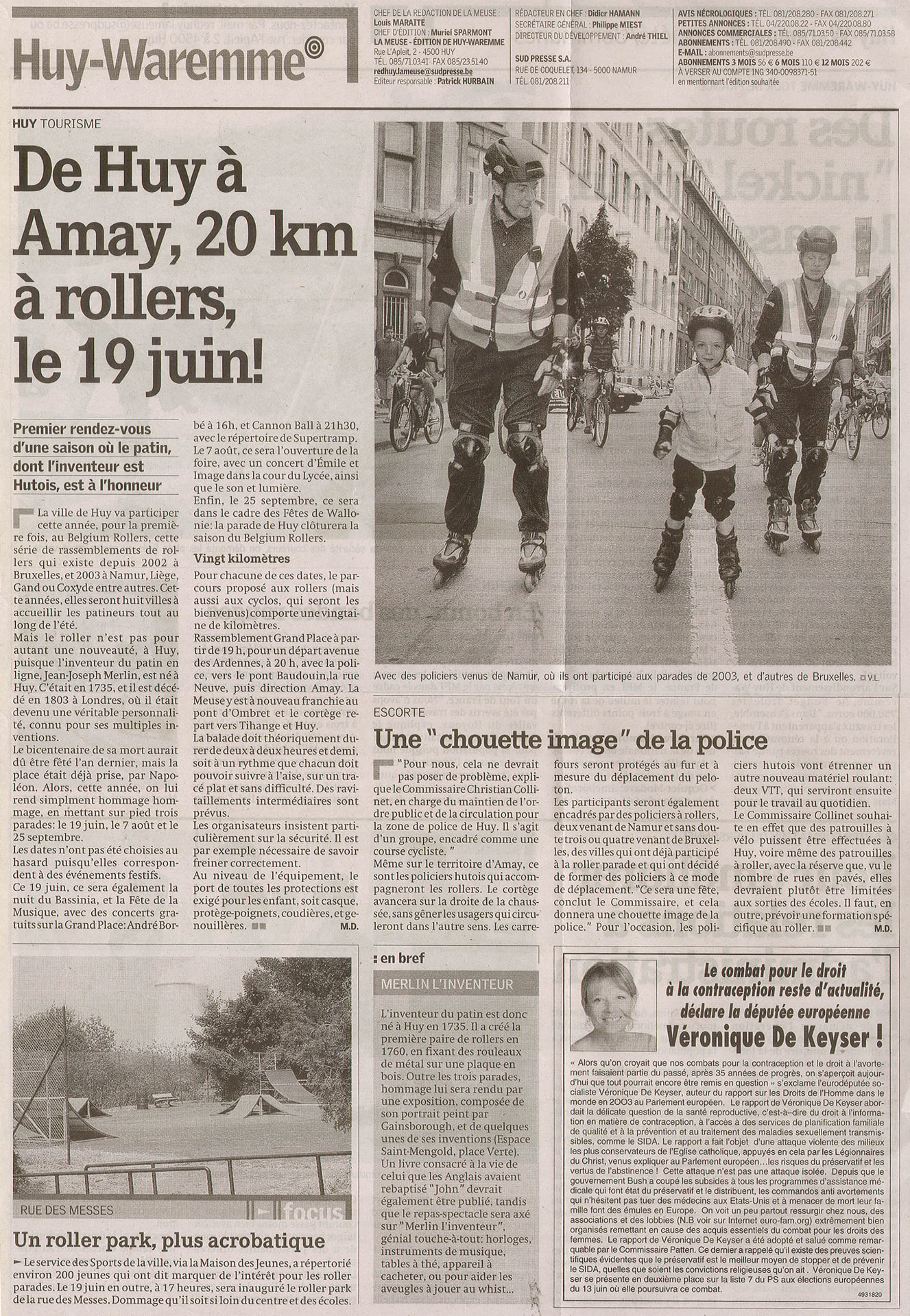 From Huy to Amay, 20 km on rollerblades, on June 19th!