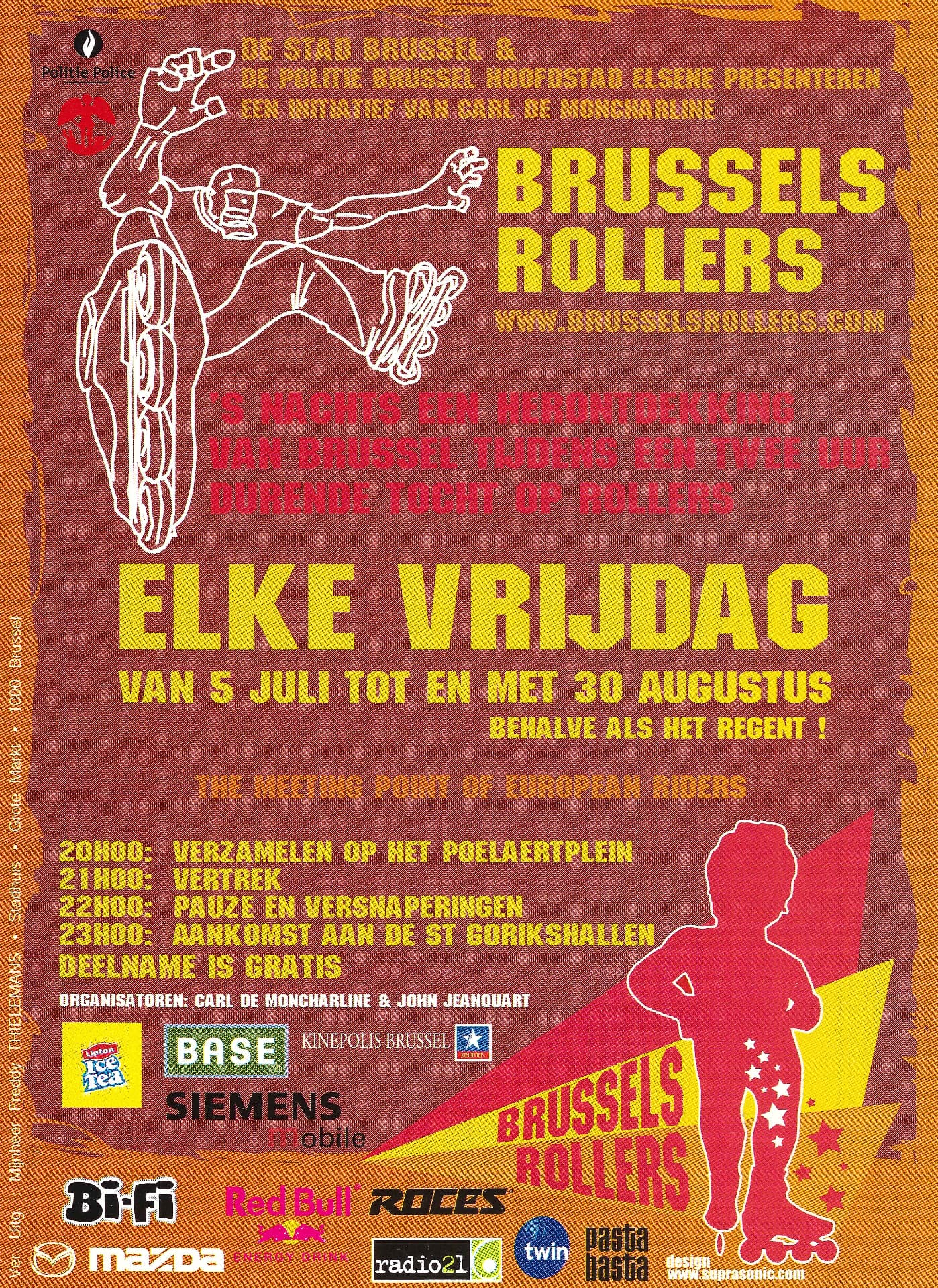 Brussels Rollers · Elke Vrijdag - Affiche et flyer · version néerlandaise