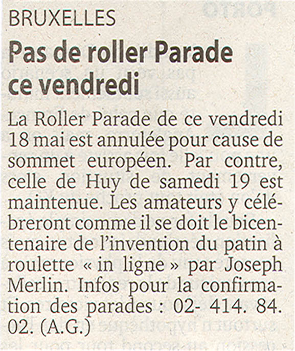 No Roller Parade this Friday
