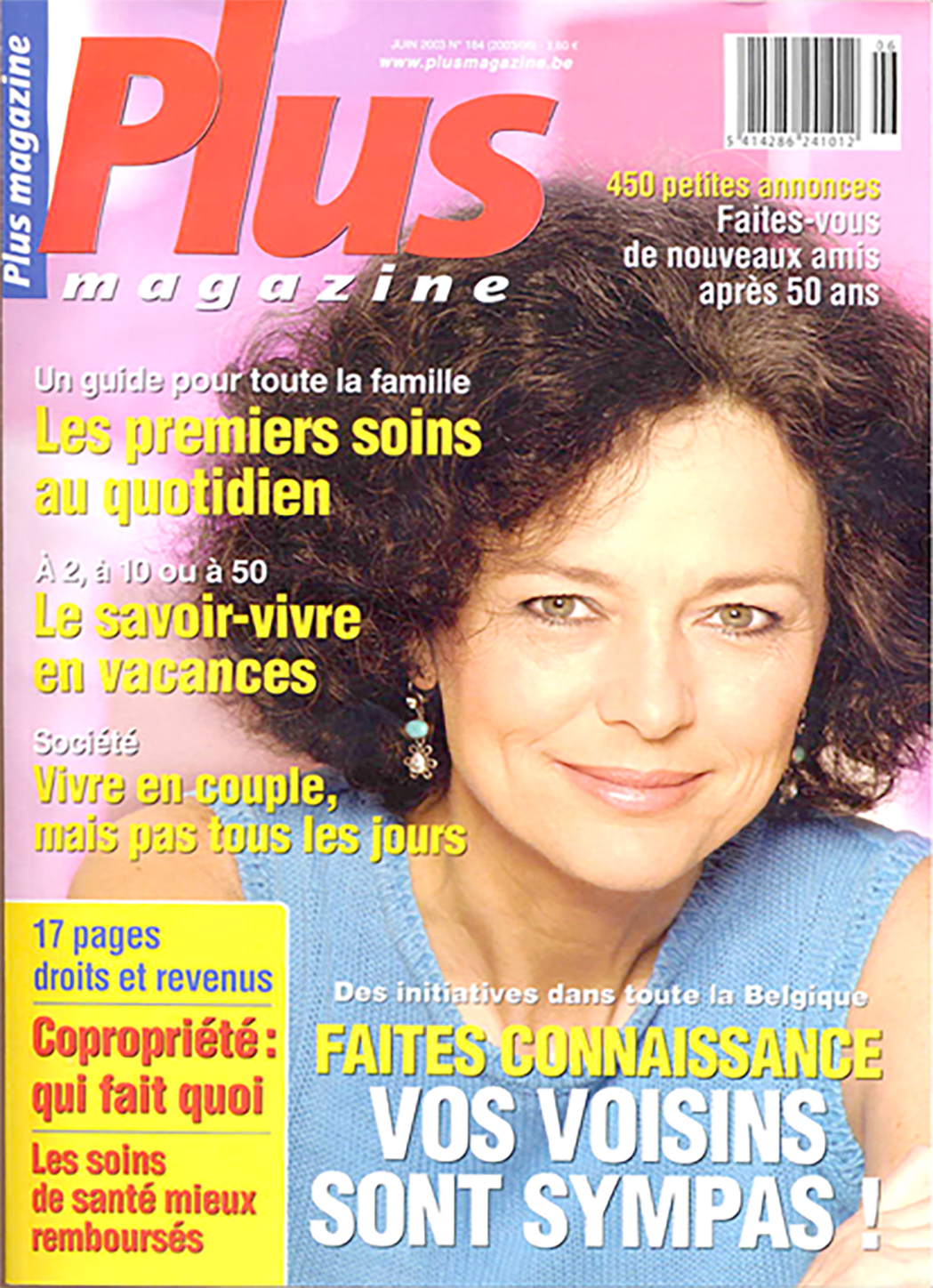 Page 1 / 7 — cover of Plus Magazine no. 164, June 2003: "Initiatives all over Belgium — Get to know them: your neighbours are nice!". Cover photo Pawel Czormak.