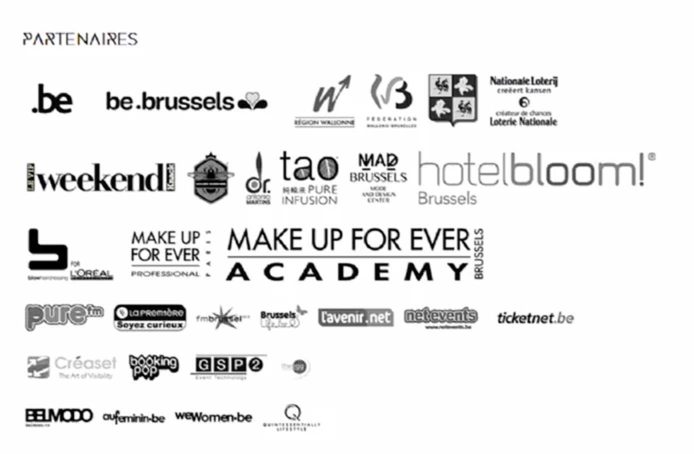 Brussels Fashion Days · Partenaires 2012 - Partners board