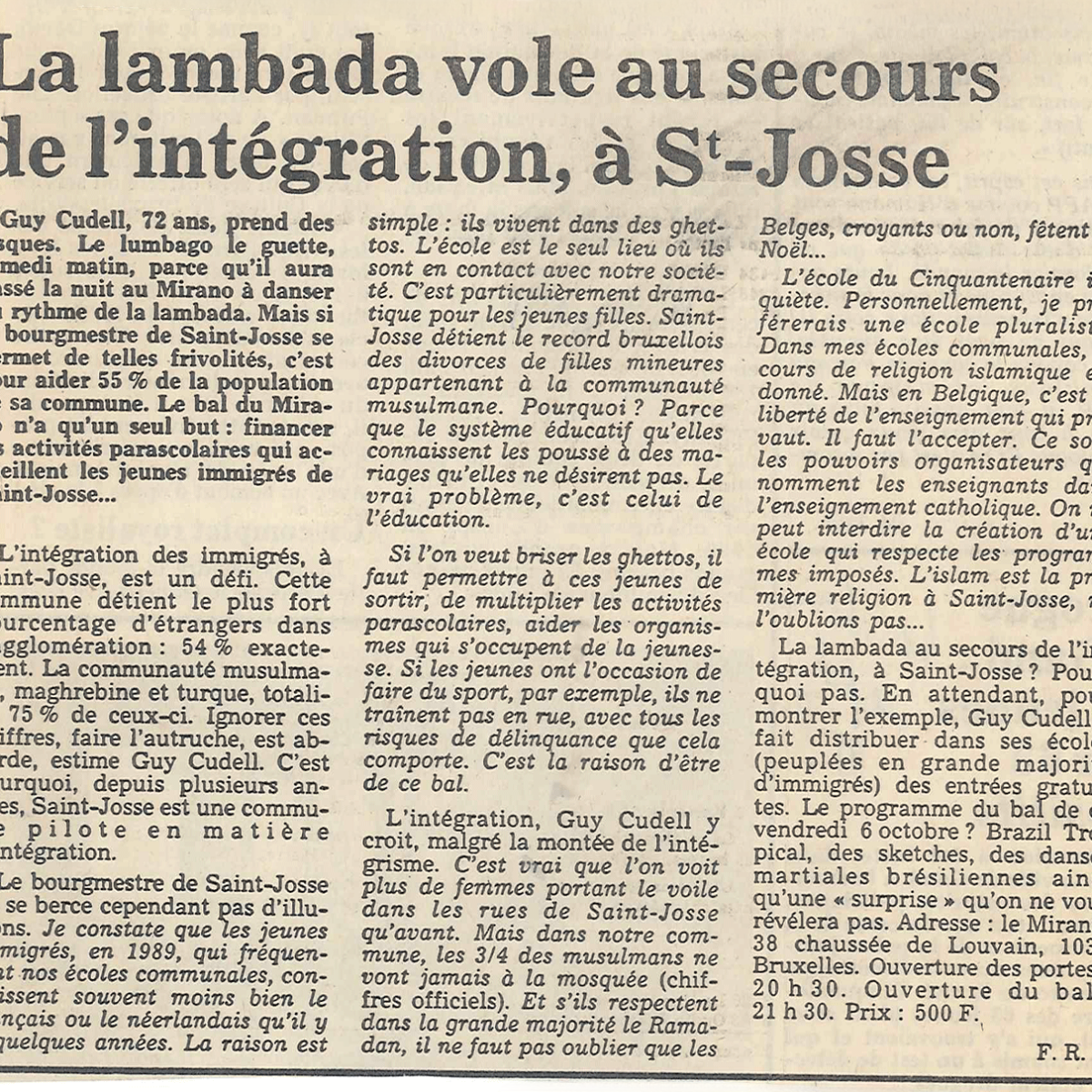 The lambada comes to the rescue of integration, in St-Josse