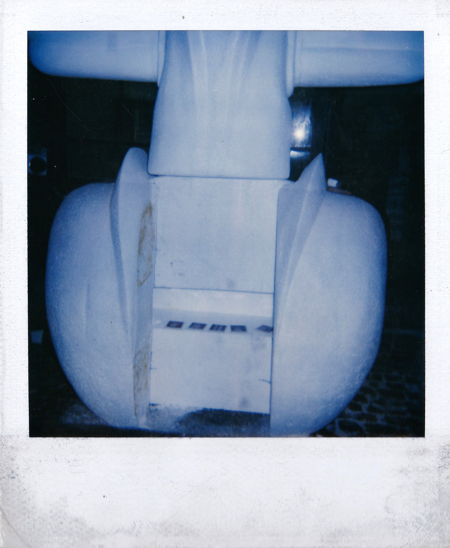 The torso and shoulders in the workshop, before assembly and painting.