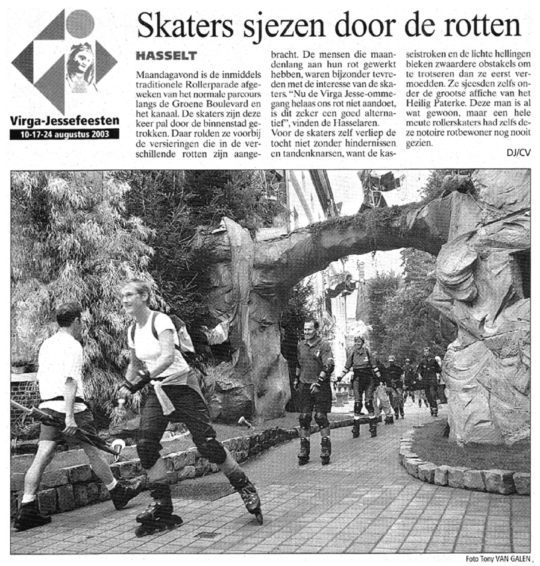 Skaters speed through the neighborhood quarters